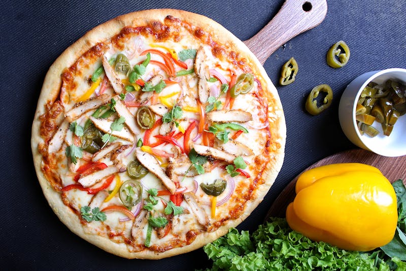 Jasper signature mods pizza with BBQ sauce and chicken