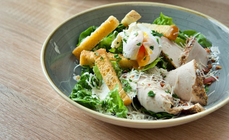 Classic Caesar salad with romaine parmesan and croutons