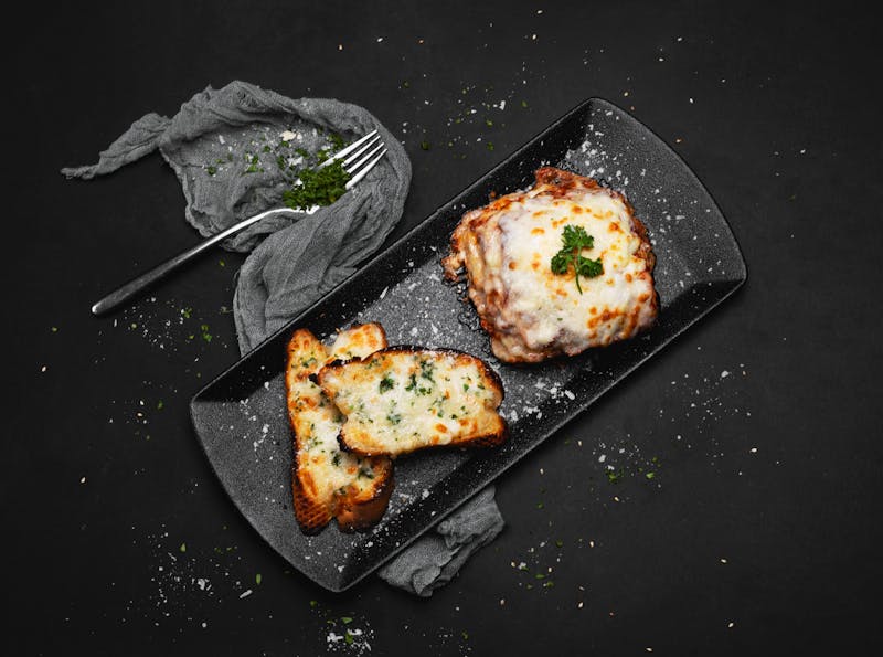 Cheesy Garlic Bread with mozzarella topping side at Mod Pizza